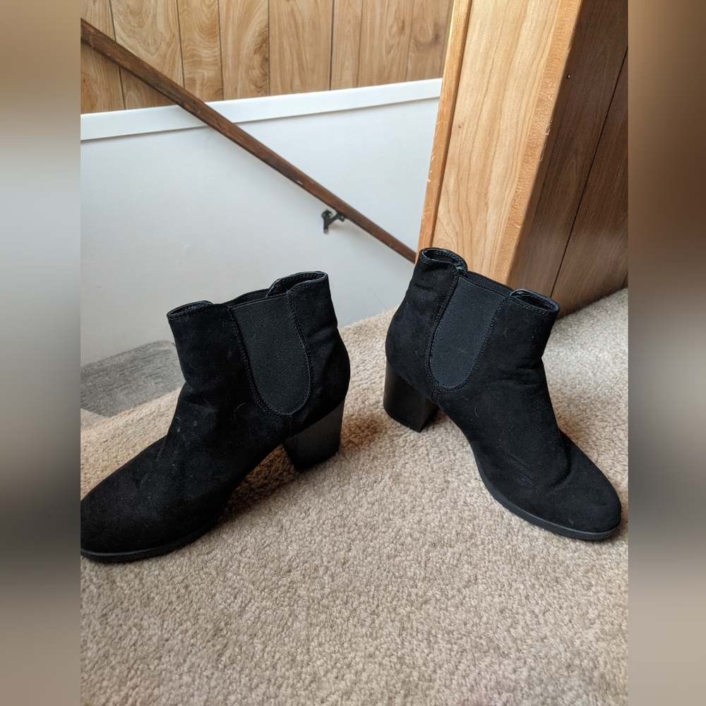 Black suede ankle boots